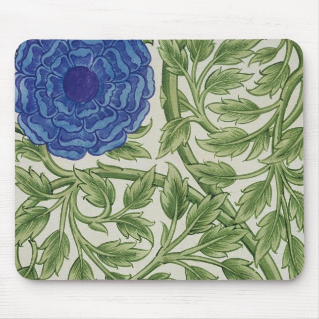 Mousepad Planta com uma flor azul (w/c no papel) (Frente)