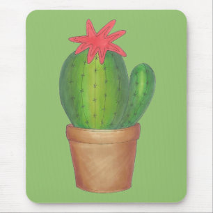 Mousepad Planta De Flor De Jardim De Cactus Verde