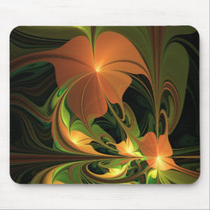 Mousepad Planta Fantasia Abstrata Verde Ferrugem Marrom Fra