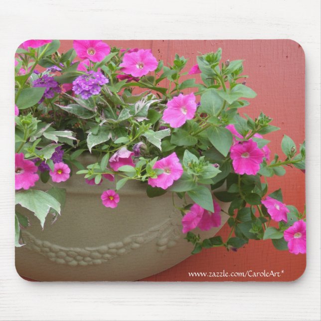 Mousepad Plantador cor-de-rosa dos petúnias (Frente)