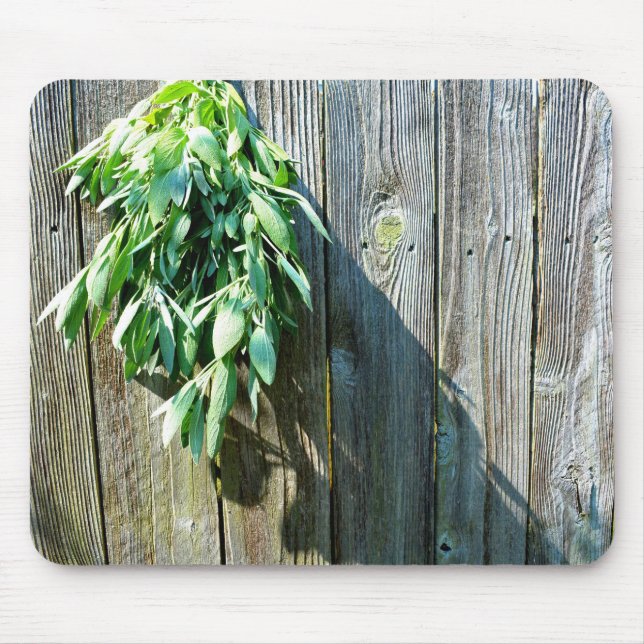 Mousepad Plantas aromáticas verdes bovinas, madeiras em dif (Frente)