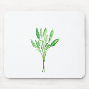 Mousepad Plantas botânicas, ervas verdes, sage