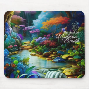 Mousepad Plantas Coloridas e Jardim de Cascata Pacífica