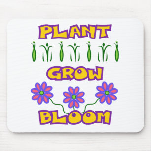 Mousepad Plantas Cultivam Bloom Citando Flores Rosa Texto A