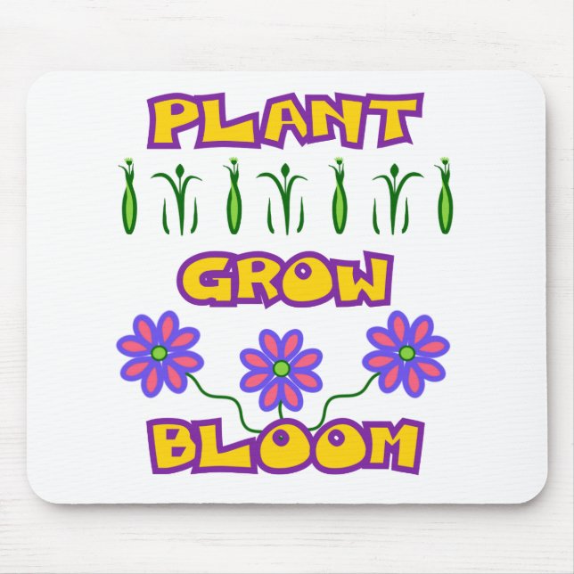 Mousepad Plantas Cultivam Bloom Citando Flores Rosa Texto A (Frente)