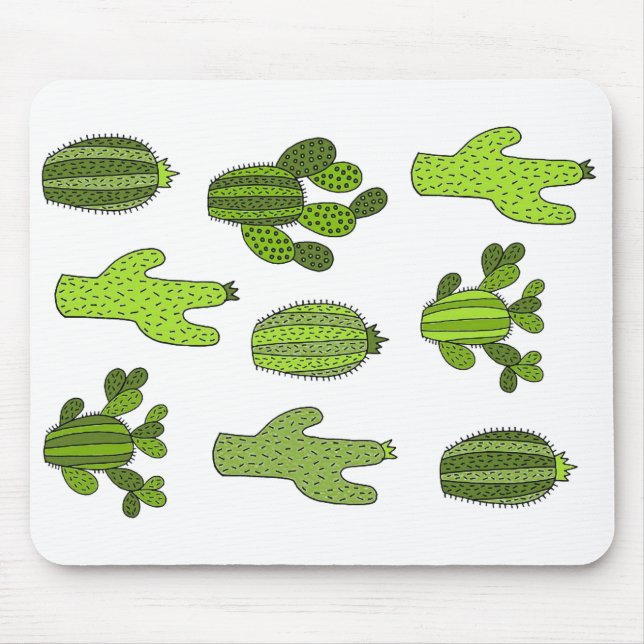 Mousepad Plantas De Cactus, Botânicas, Cactus Cute, Jardina (Frente)
