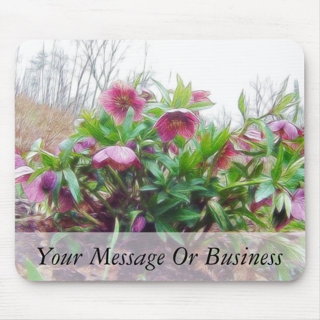 Mousepad Plantas De Helleboro Perenes No Jardim (Frente)