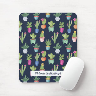 Mousepad Plantas De Potência E Cactus Coloridos Personaliza