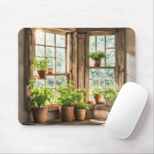 Mousepad Plantas plantadas na janela do solarenga