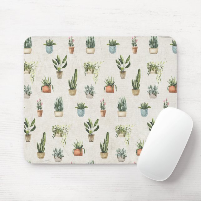 Mousepad Plantas Potentes - Design de Aquarela (Com mouse)