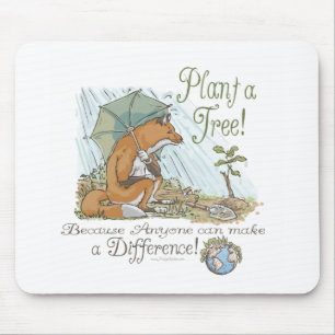 Mousepad Plante uma engrenagem do Fox do Dia da Terra da