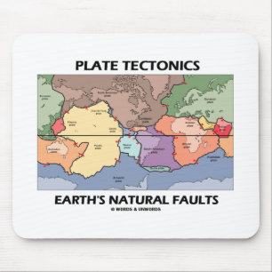 Mousepad Plate Tectonics Earth Natural Faults (Mapa Mundial