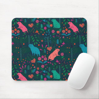 Mousepad Playful Capybara in the Forest – Tropical Seamless