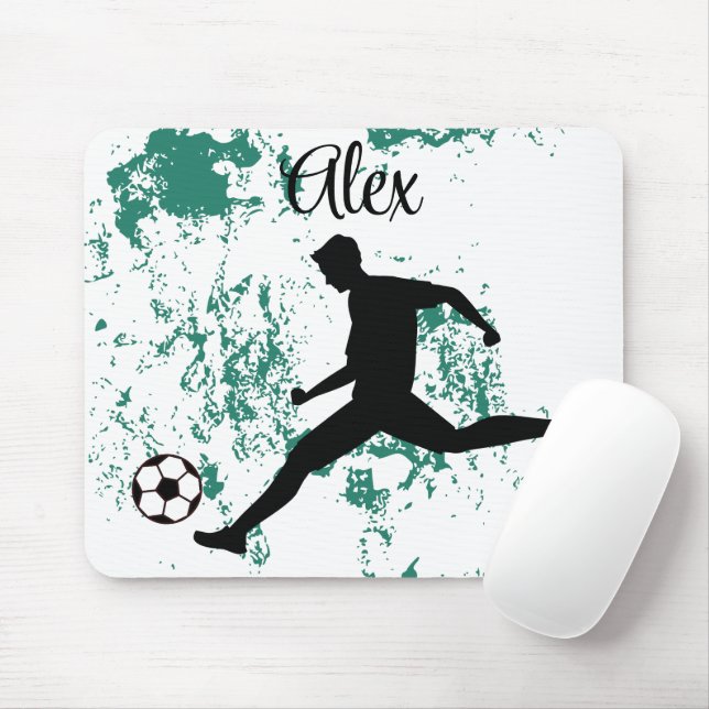 Mousepad Playing soccer graphic black (Com mouse)