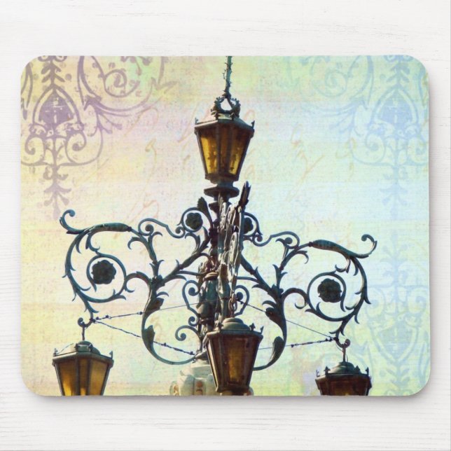 Mousepad Plaza leve com fundo de pastel (Frente)