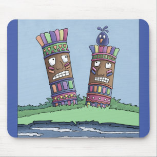 Mousepad Pluma de Mouse de Pássaro de Tiki