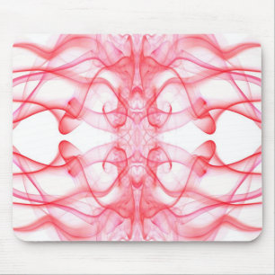 Mousepad Plumas de Fumaça Vermelha no Branco