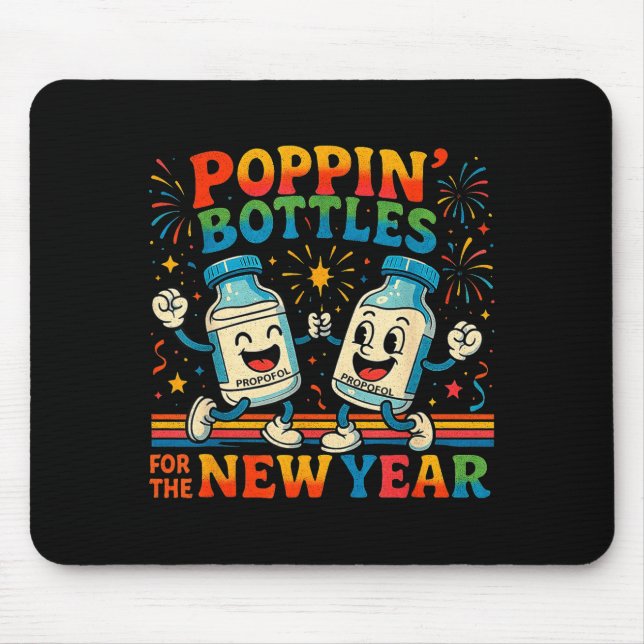 Mousepad Pn’ Bottles For The New Year Funny Nurse Medical G (Frente)