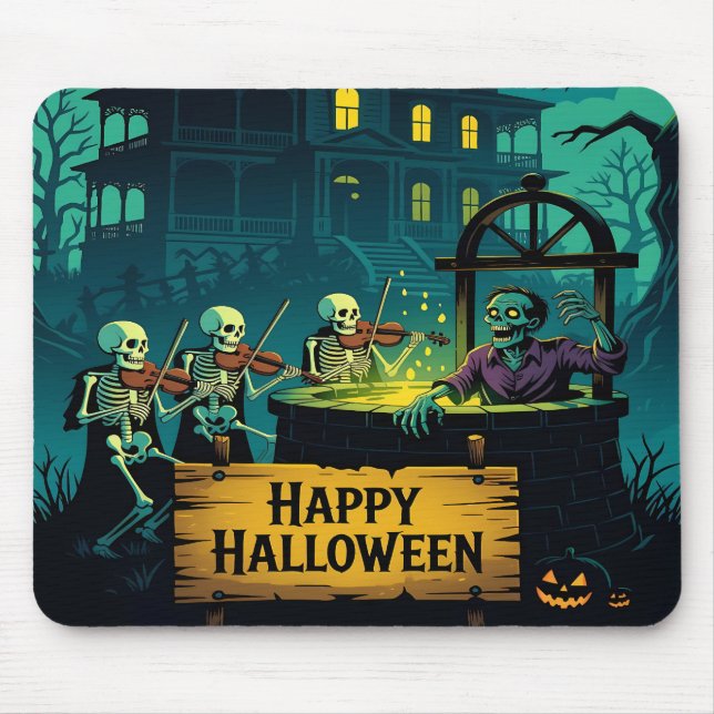 Mousepad Poço de Desejos Zumbi da Mansão Assombrada: (Frente)