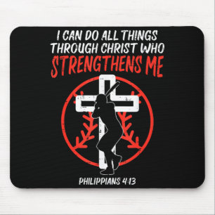 Mousepad Pode Fazer Todas as Coisas Beisebol Religioso Cris