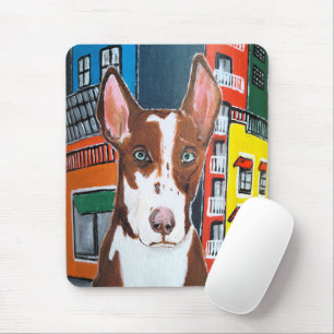 Mousepad Podenco na Cidade Pintura por Alfred Fox