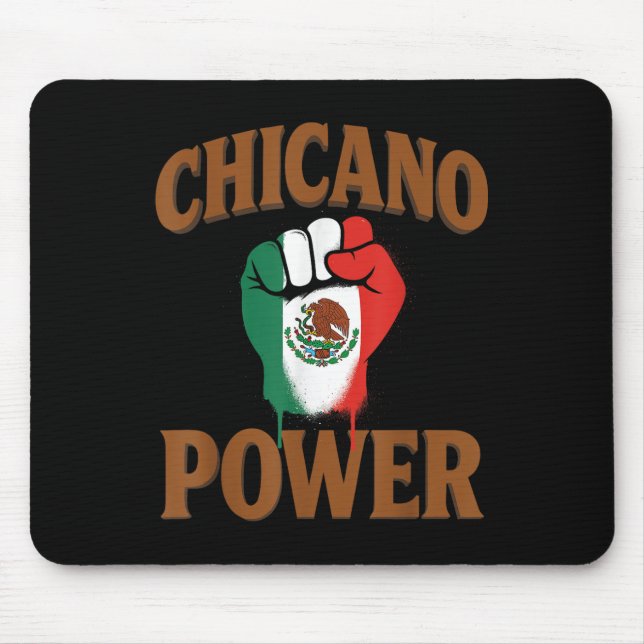 Mousepad Poder Chicano Bandeira Mexicana México Marrom Lati (Frente)