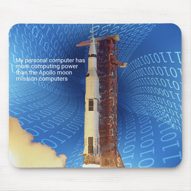 Mousepad Poder de computação do Apollo 11 (Frente)