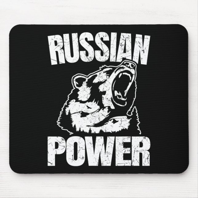Mousepad Poder Russo Do Urso Giro Russo Montando A Bodybuil (Frente)