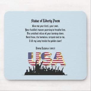 Mousepad Poema da estátua da liberdade, uma nação dos