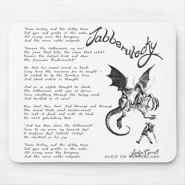 Mousepad Poema de Jabberwocky (Frente)