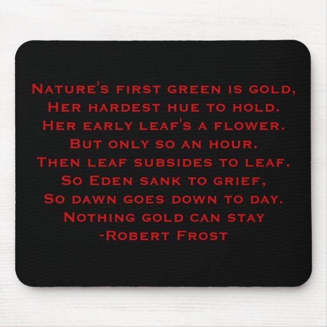 Mousepad Poema de Robert Frost (Frente)