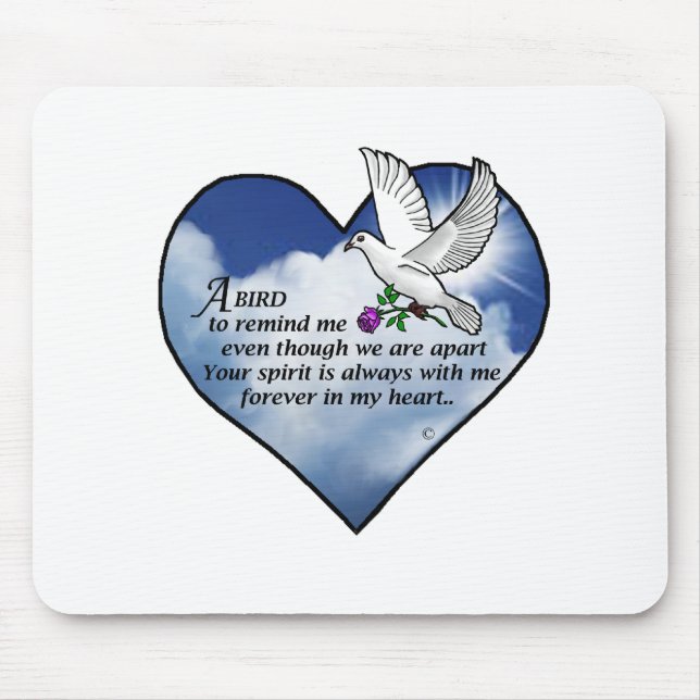 Mousepad Poema do coração do pássaro (Frente)