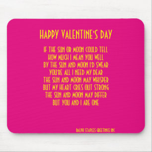 MOUSEPAD POEMA DO DIA DE OS NAMORADOS