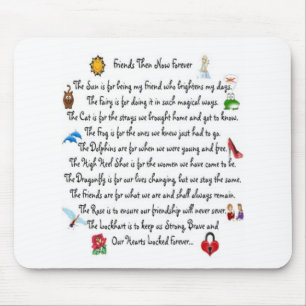 Mousepad Poema dos amigos então agora para sempre em