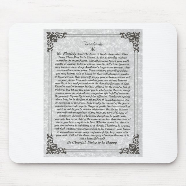 Mousepad Poema dos DESIDERATA (Frente)