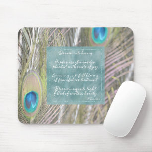 Mousepad Poema dos Sonhos de Penas de Peacock bonito