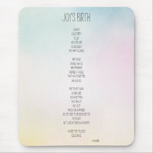 Mousepad Poema Inspirativo do Nascimento de Joy