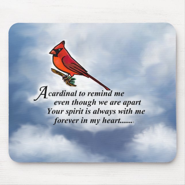 Mousepad Poema memorável cardinal (Frente)