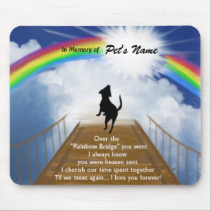 Mousepad Poema memorável da ponte do arco-íris para cães