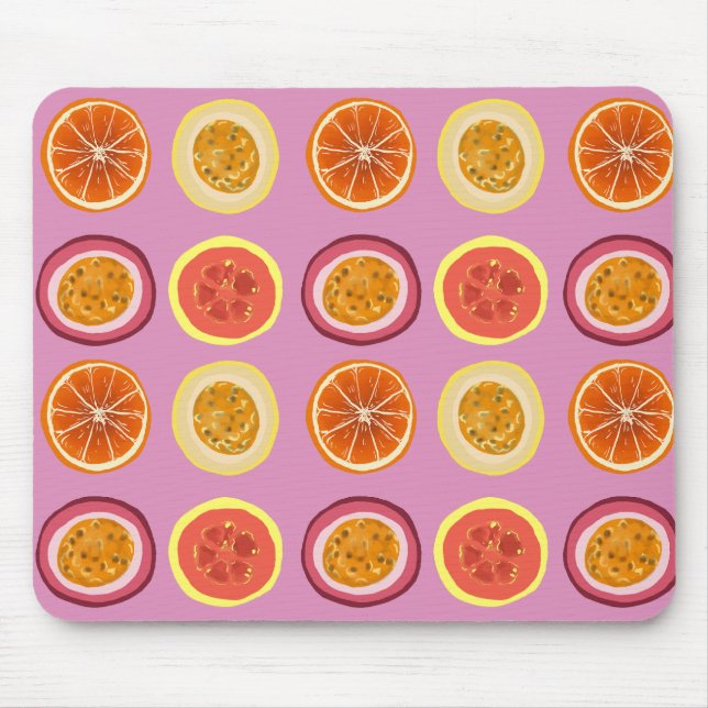 Mousepad POG Havaí Frutas Tropicais Paixão Laranja Goiaba  (Frente)