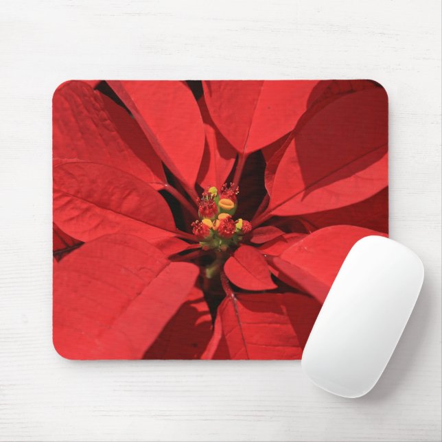 Mousepad Poinsettia Christmas Flower (Com mouse)