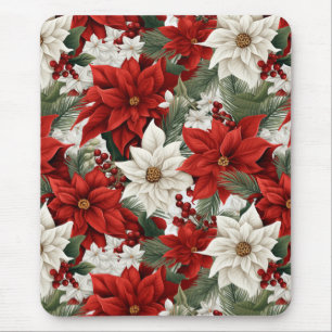 Mousepad Poinsettia de Natal – Design Floral de Feriado