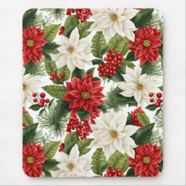 Mousepad Poinsettia de Natal – Design Floral de Feriado