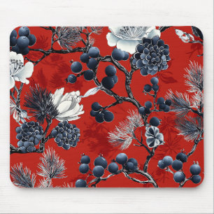 Mousepad Poinsettia Padrão Floral de Natal (7)
