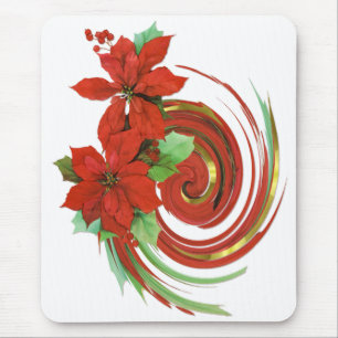 Mousepad Poinsettia Swirl