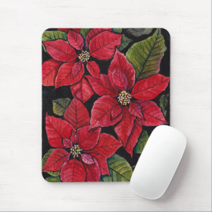 Mousepad Poinsettia Vibrante Em Aquarela