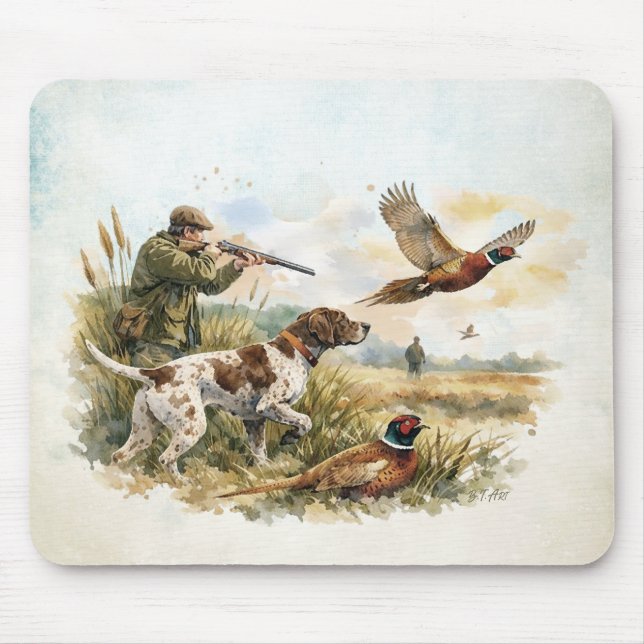 Mousepad Pointer Alemão de Cabelo Curto, caça (Frente)