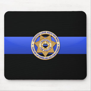 Mousepad Polícia de Linha Azul fina - Grande Mouse de Crach