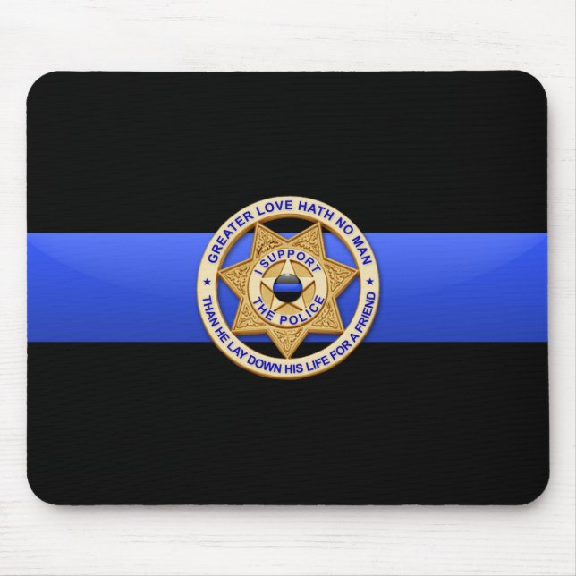 Mousepad Polícia de Linha Azul fina - Grande Mouse de Crach (Frente)