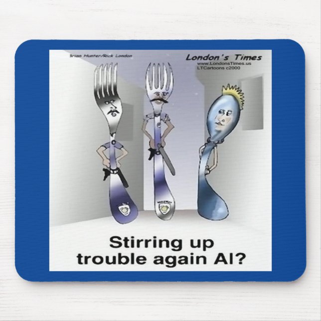 Mousepad Polícia de Silverware Engraçado do Rick London (Frente)